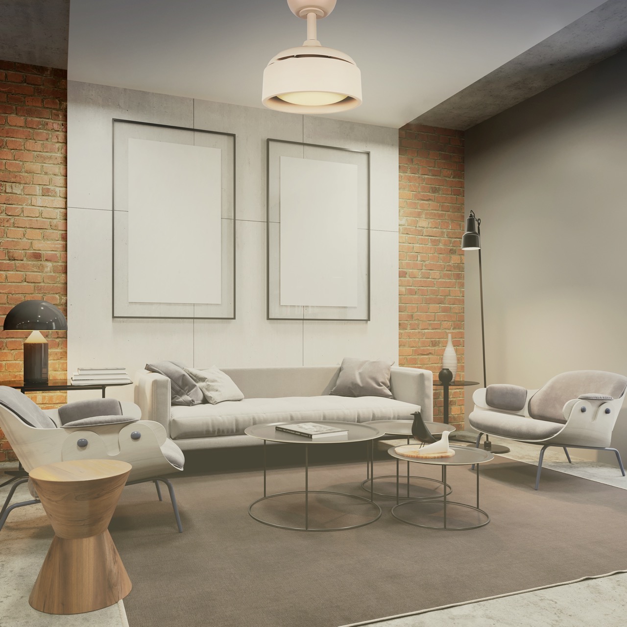 Ventilador de Teto Aliseu Retrátil Tulipa Areia