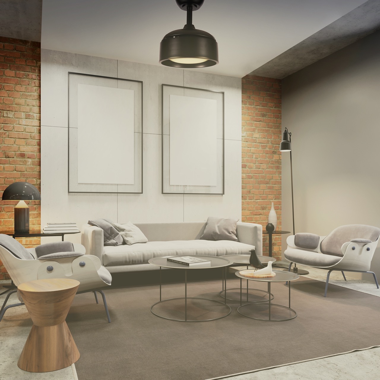 Ventilador de Teto Aliseu Retrátil Tulipa Preto Ventilador de Teto Aliseu Retrátil Tulipa Preto