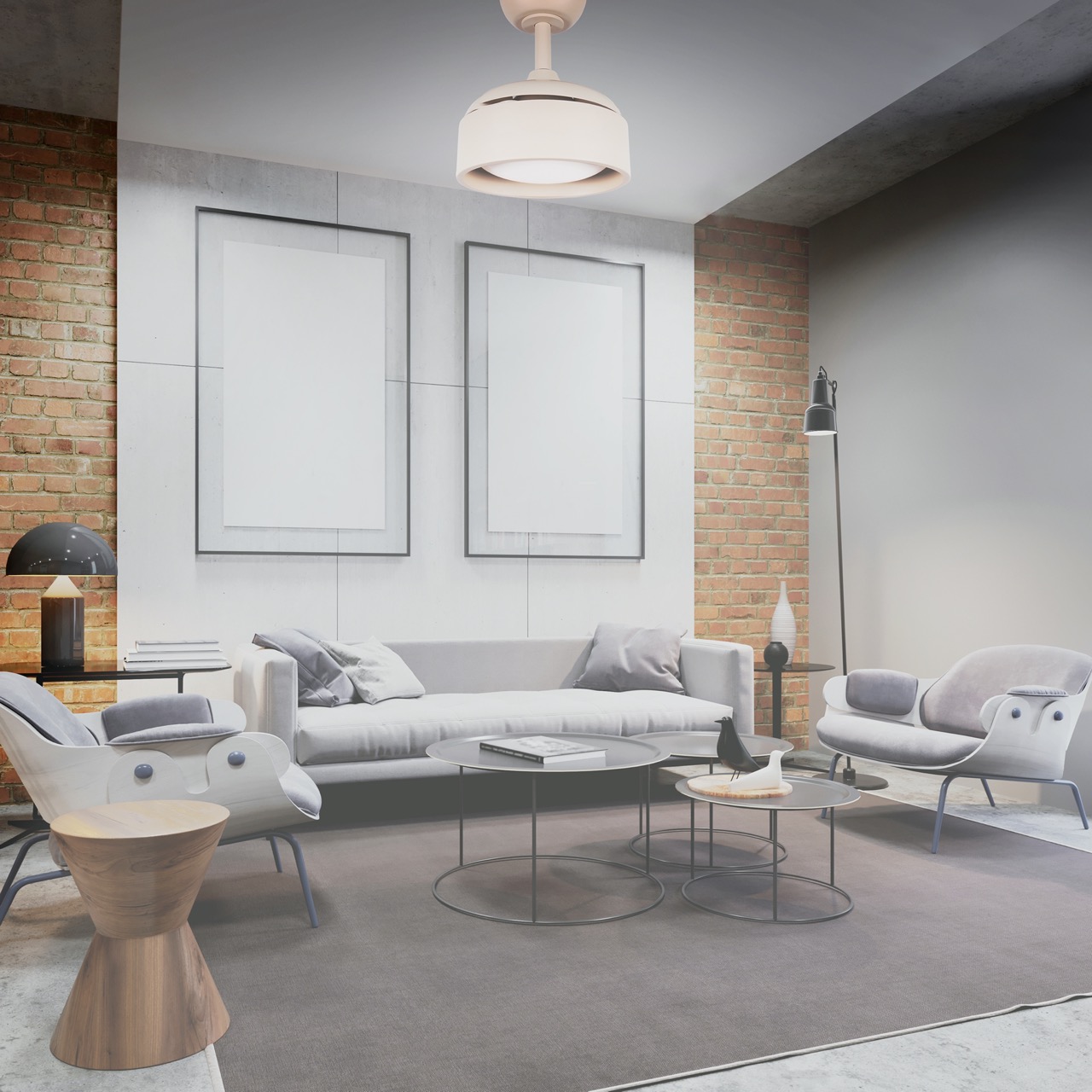 Ventilador de Teto Aliseu Retrátil Tulipa Areia