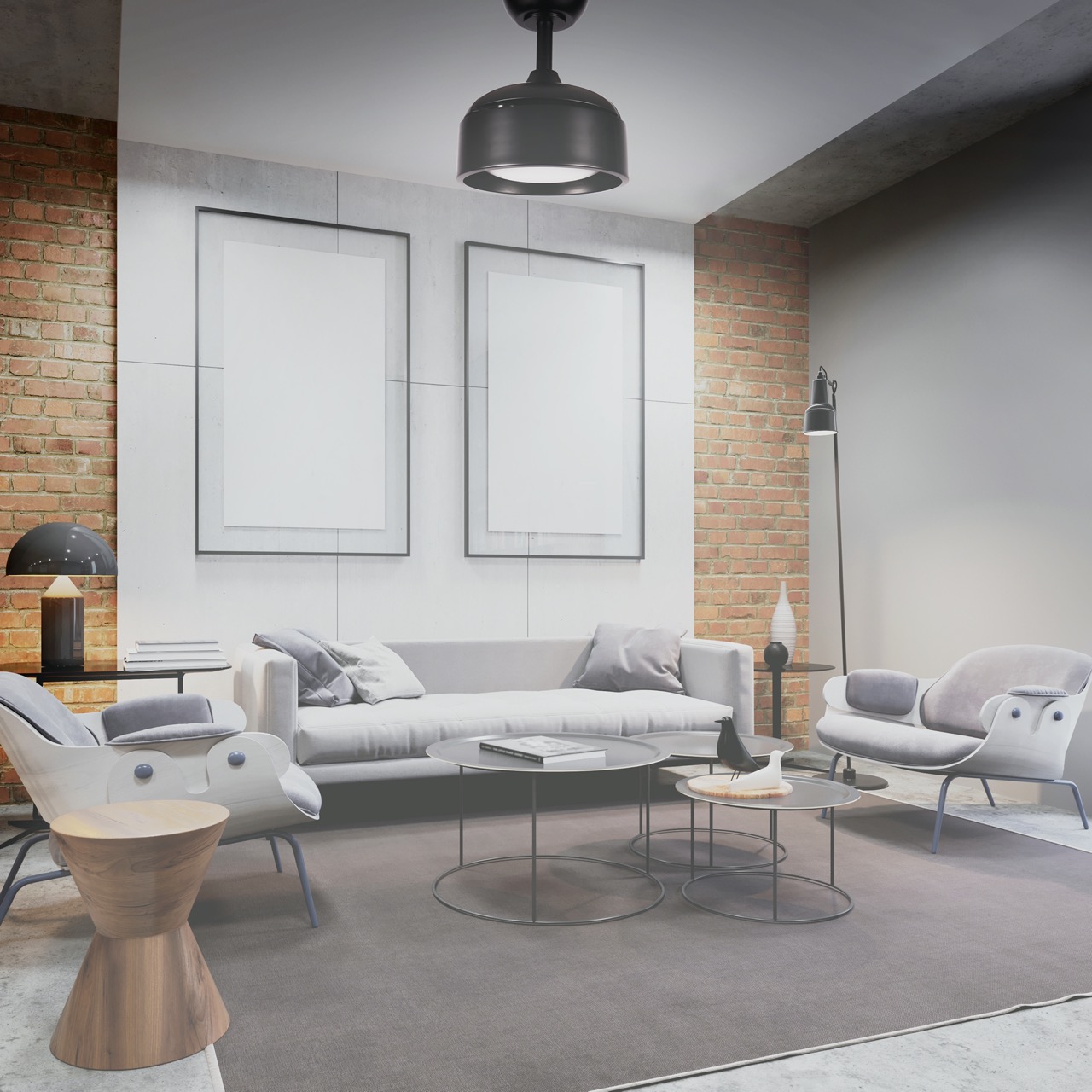 Ventilador de Teto Aliseu Retrátil Tulipa Preto Ventilador de Teto Aliseu Retrátil Tulipa Preto