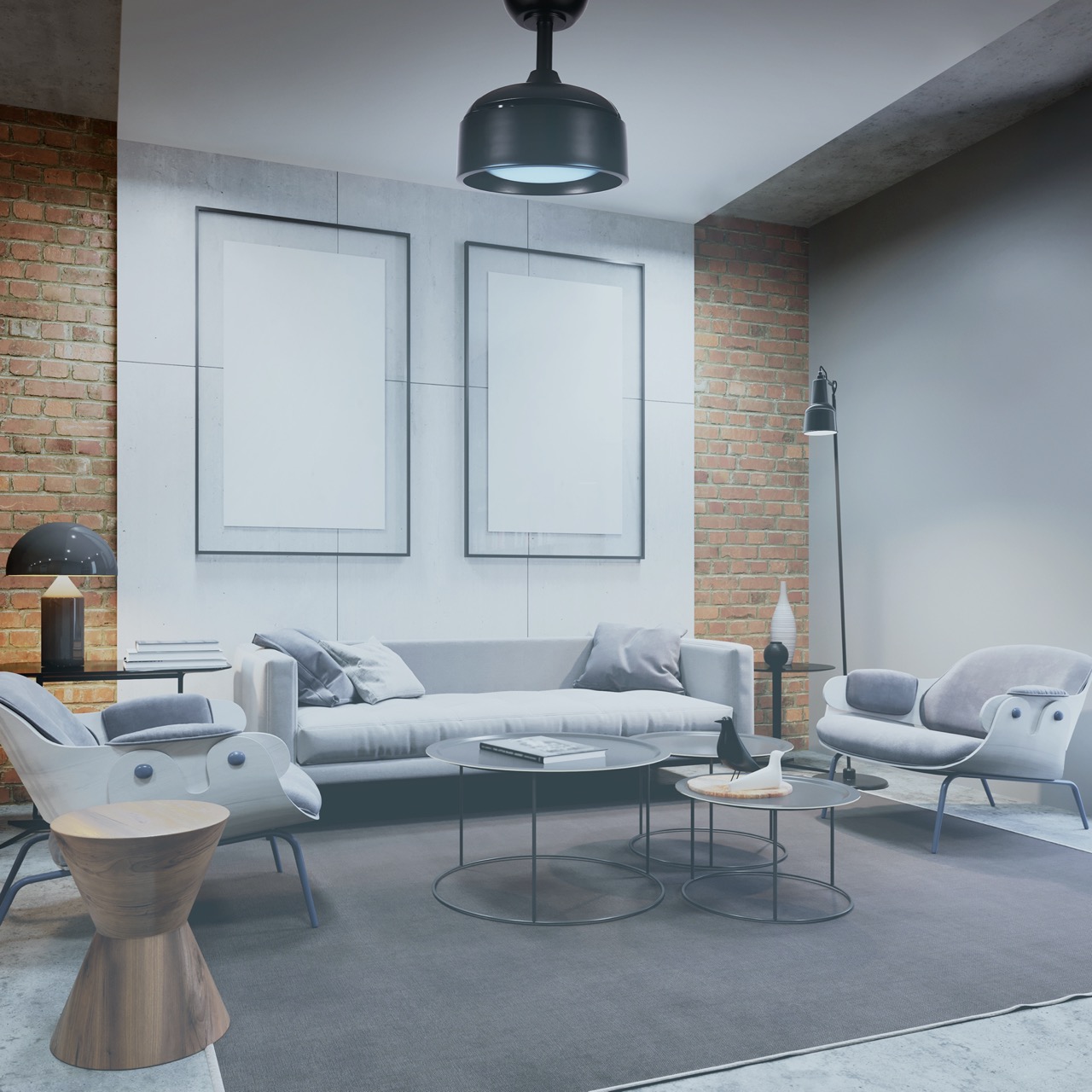 Ventilador de Teto Aliseu Retrátil Tulipa Preto Ventilador de Teto Aliseu Retrátil Tulipa Preto