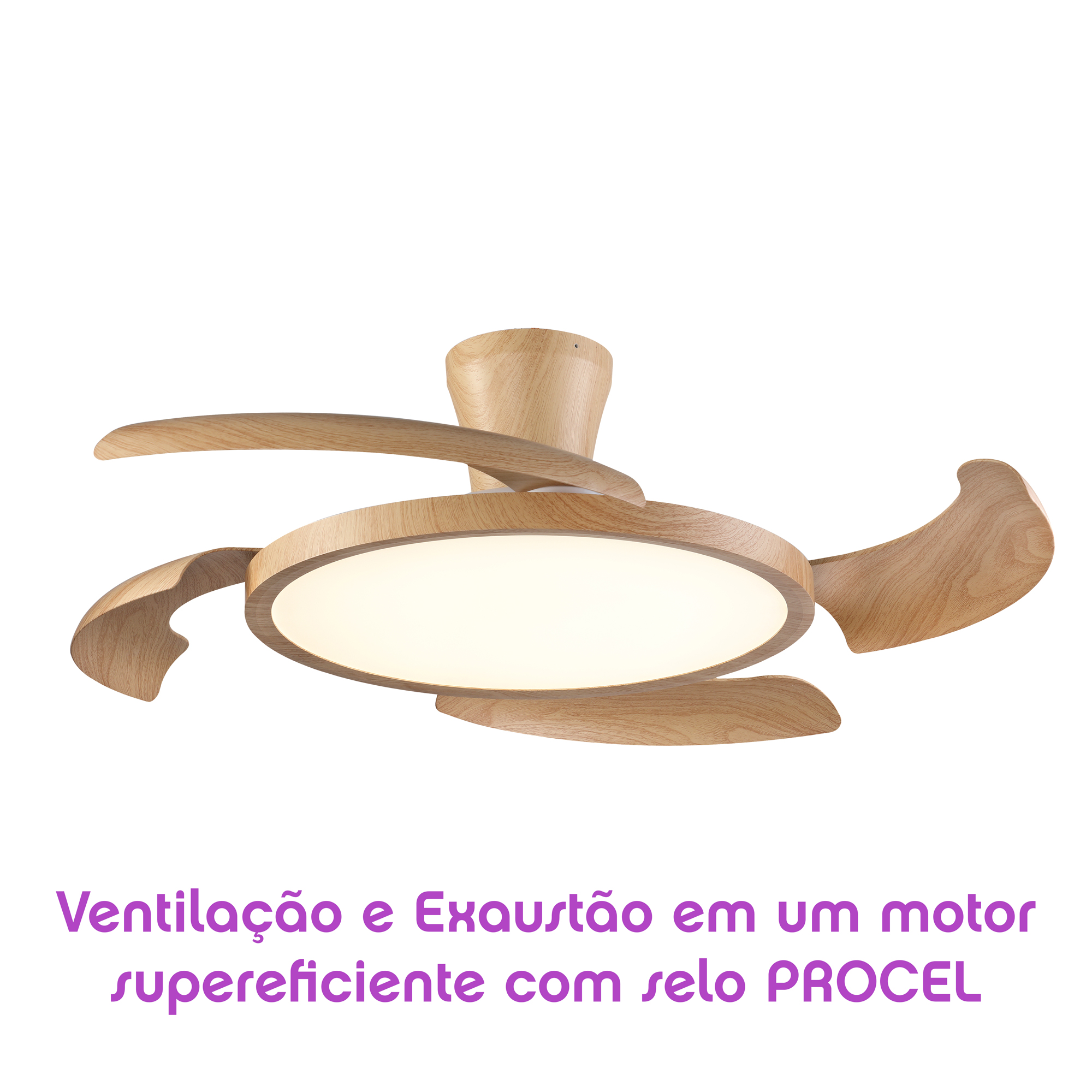 Ventilador de Teto Aliseu Retrátil Lírio Freijó