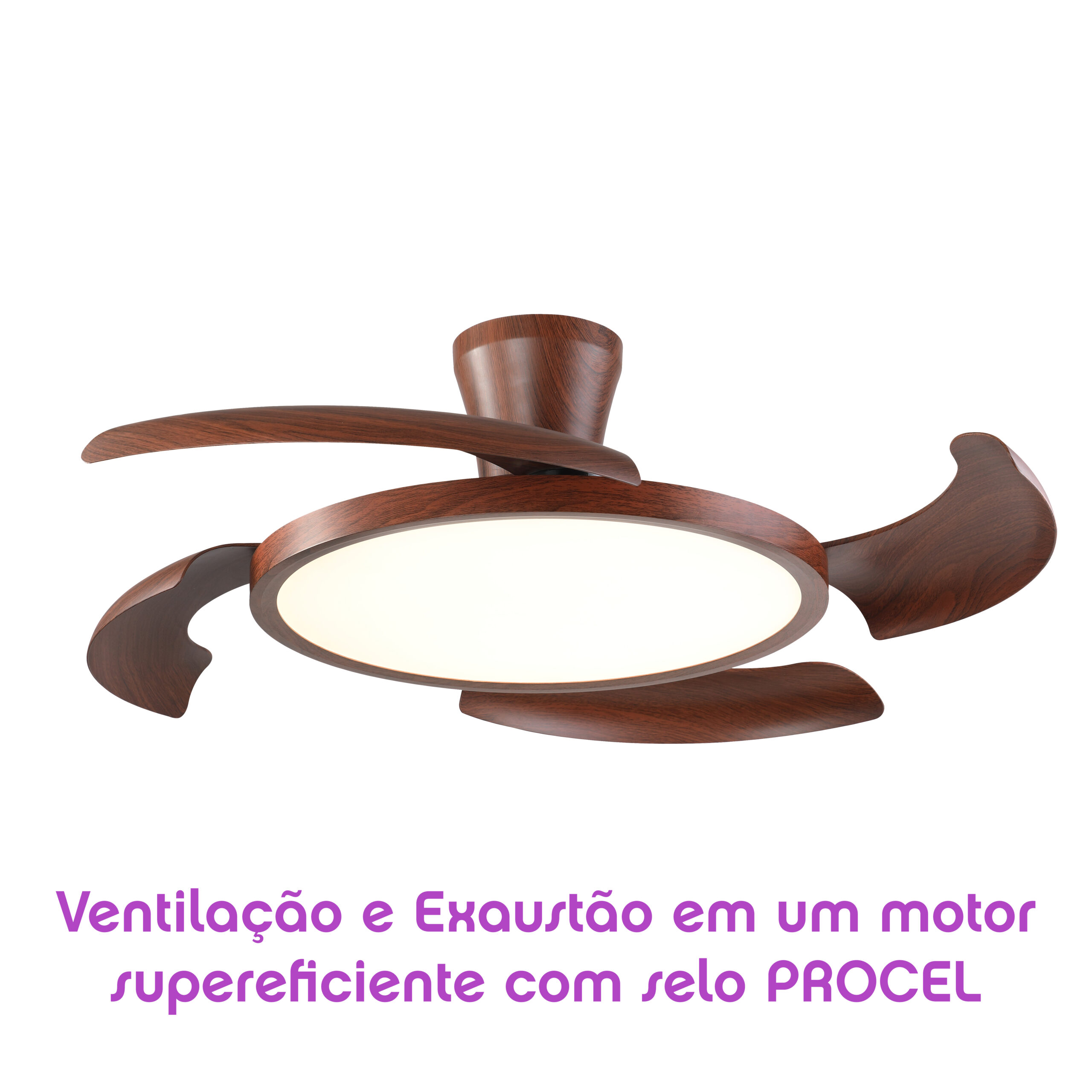 Ventilador de Teto Aliseu Retrátil Lírio Mogno
