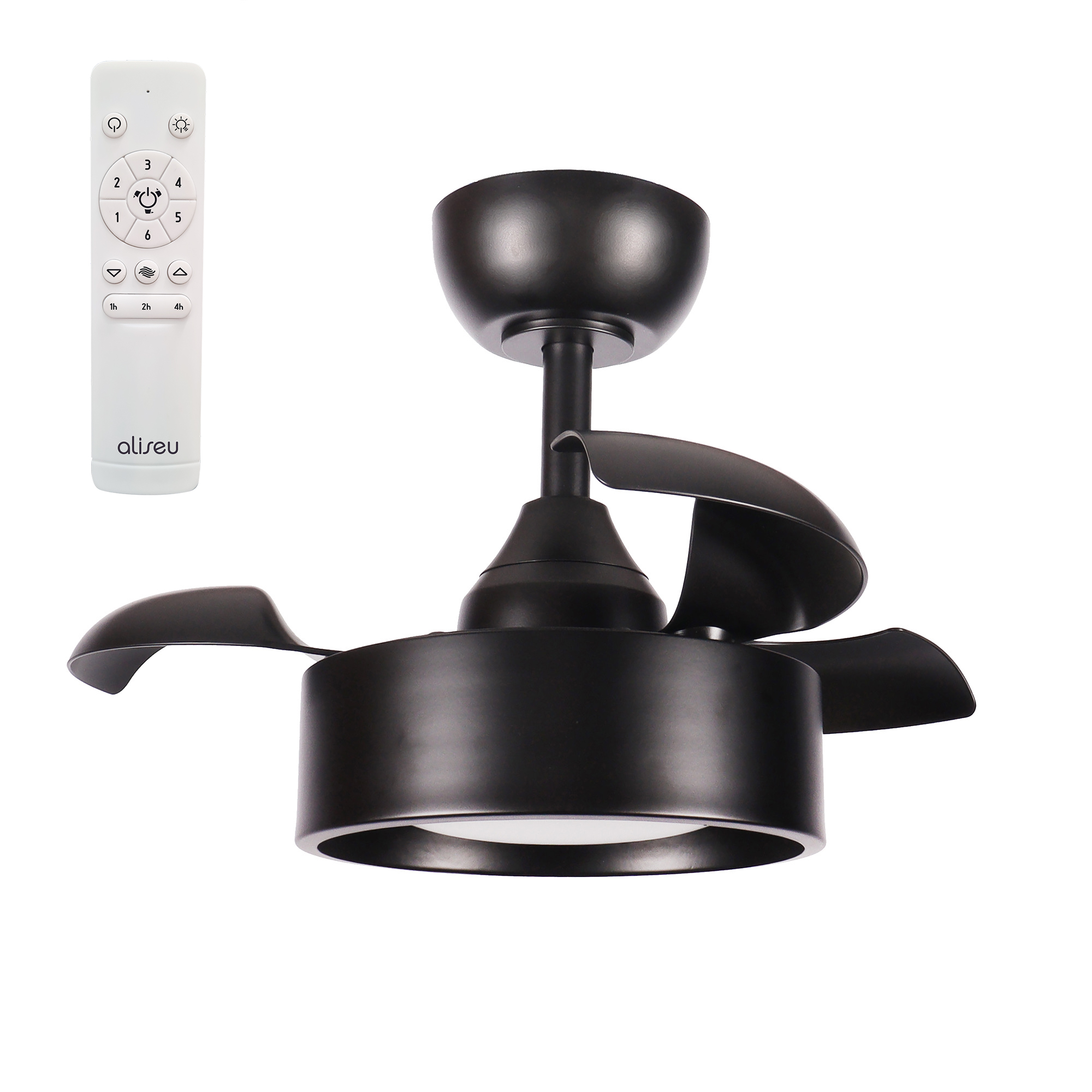 Ventilador de Teto Aliseu Retrátil Tulipa Preto Ventilador de Teto Aliseu Retrátil Tulipa Preto