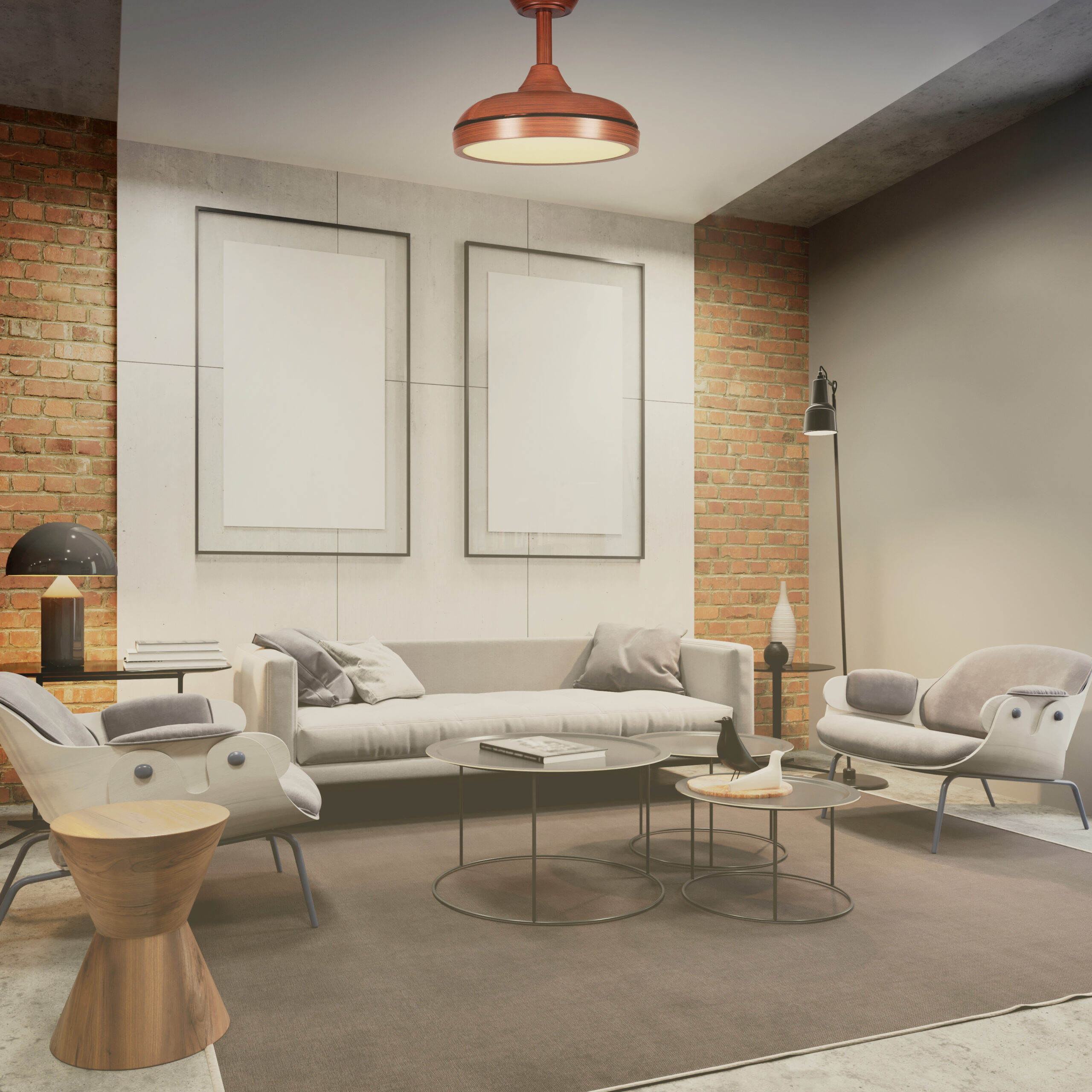 Ventilador de Teto Aliseu Mid 28 Mogno Ambientada 4000 Ventilador de Teto Aliseu Mid 28 Mogno Ambientada 4000