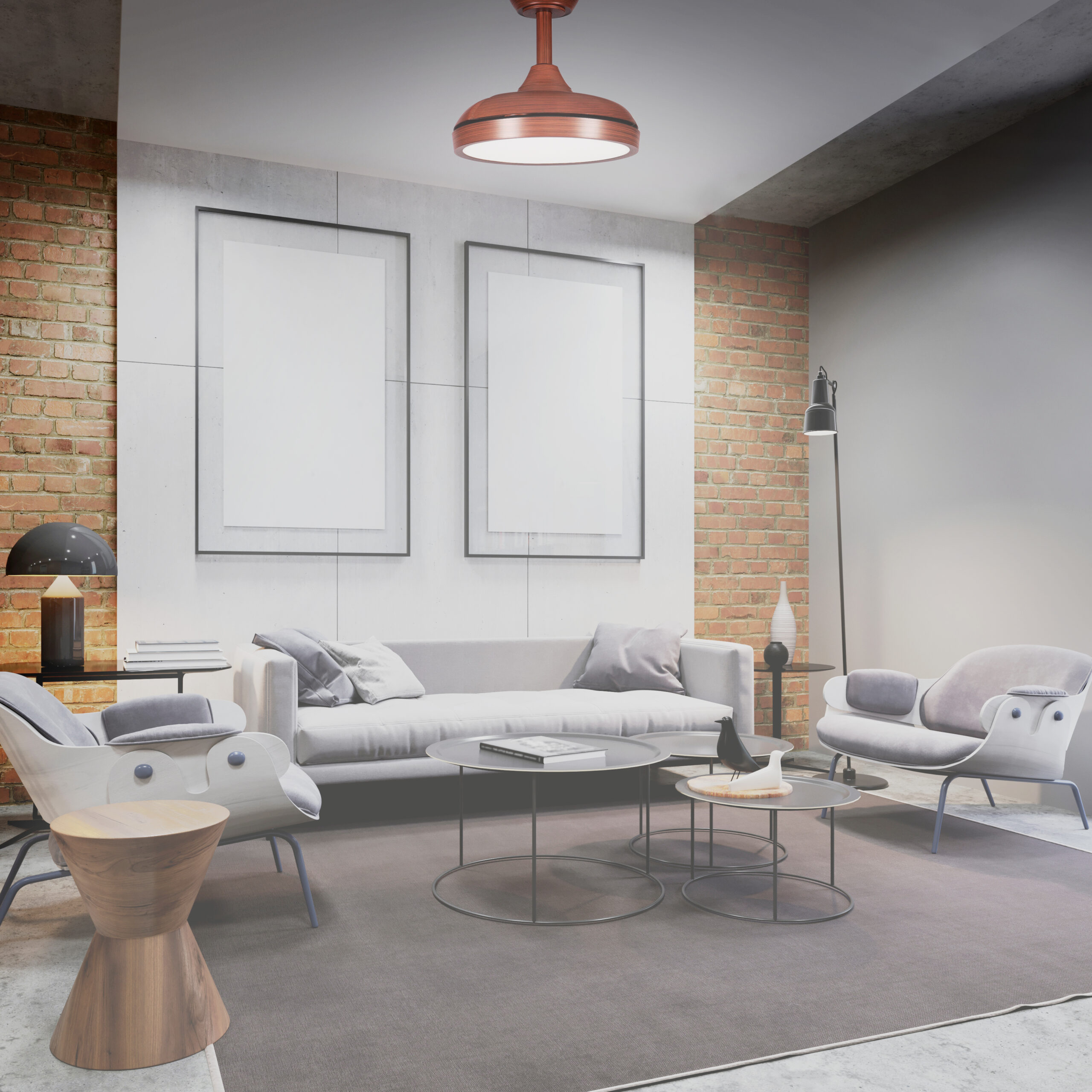 Ventilador de Teto Aliseu Mid 28 Mogno Ambientada 4000 Ventilador de Teto Aliseu Mid 28 Mogno Ambientada 4000