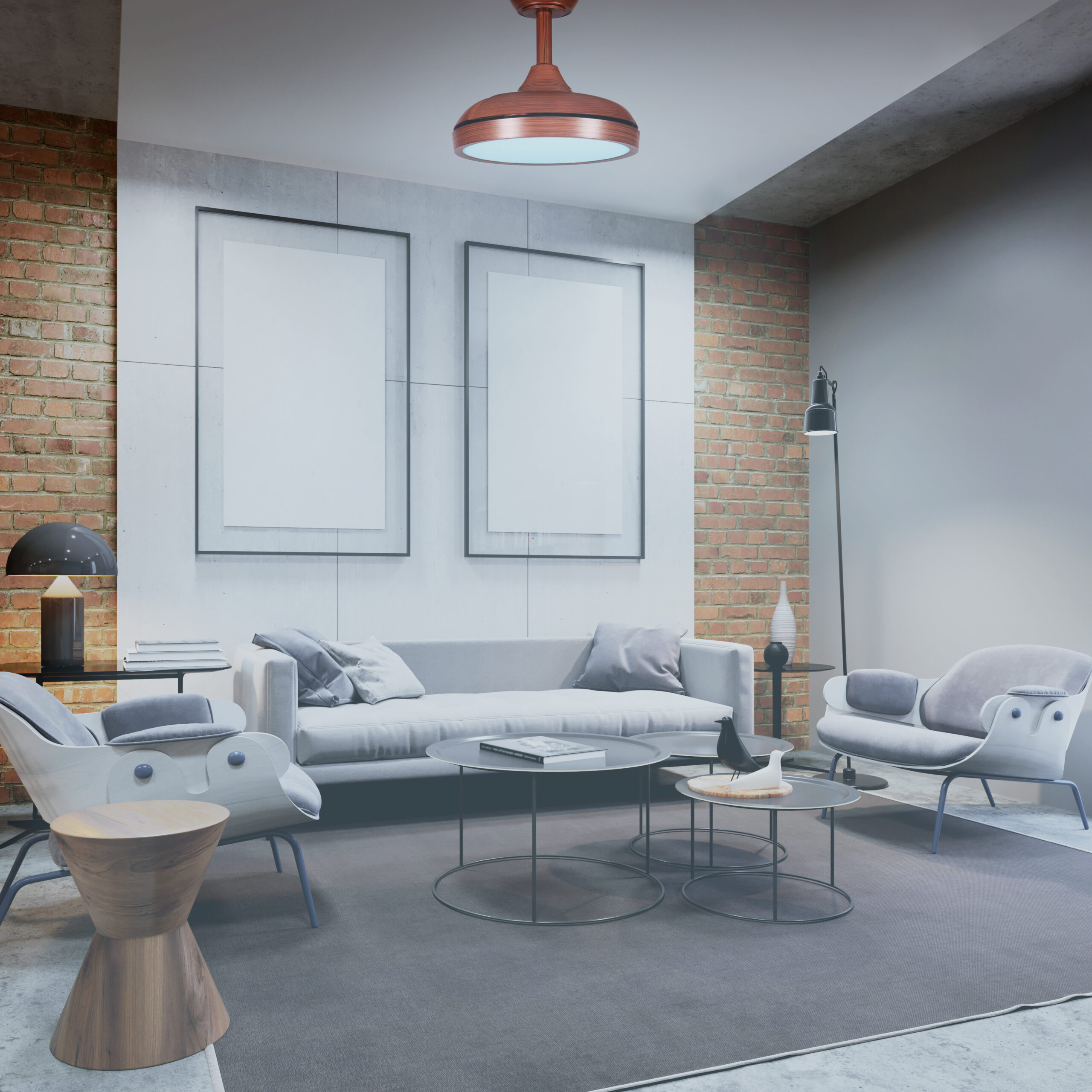 Ventilador de Teto Aliseu Mid 28 Mogno Ambientada 2700 Ventilador de Teto Aliseu Mid 28 Mogno Ambientada 2700