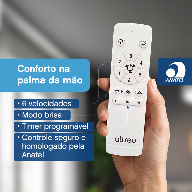 Ventilador de Teto Aliseu Cosmos Preto