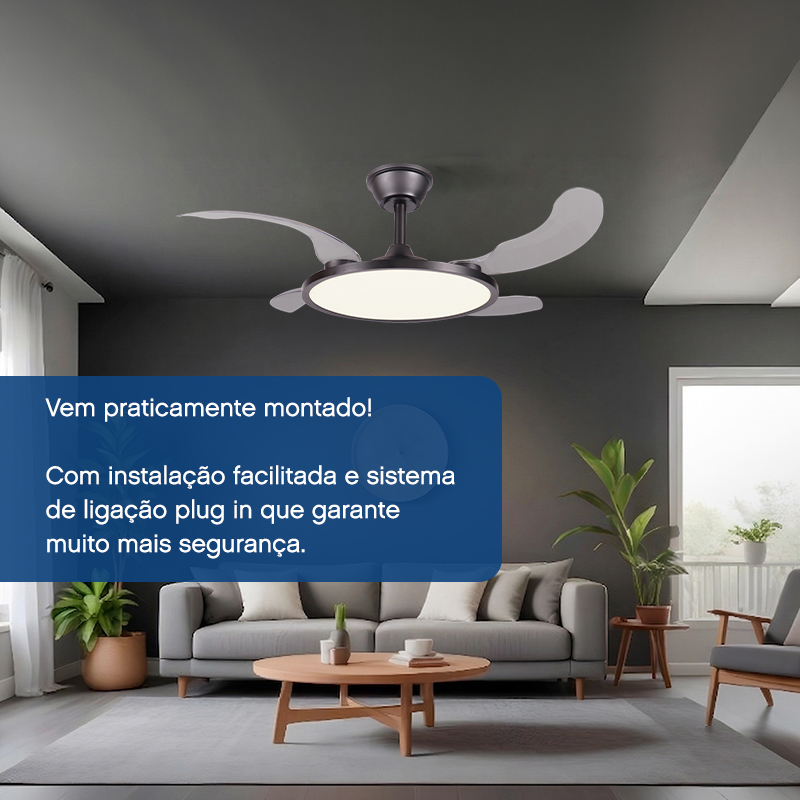 Ventilador de Teto Aliseu Cosmos Preto