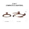 Ventilador de Teto Aliseu Lírio Mogno