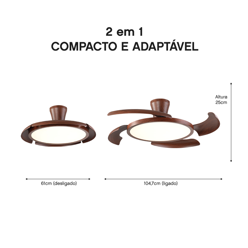 Ventilador de Teto Aliseu Lírio Mogno