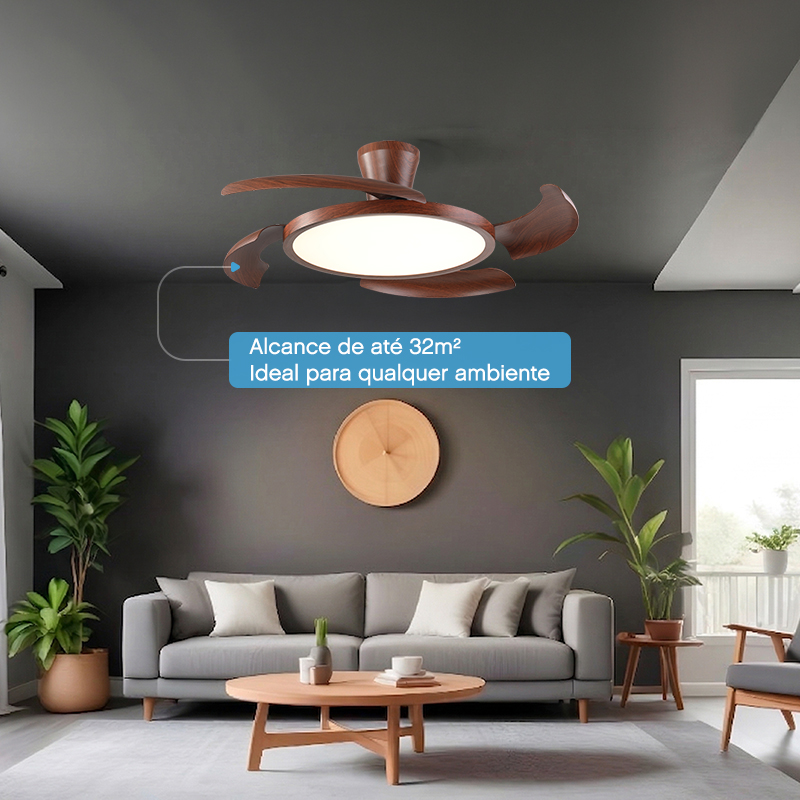 Ventilador de Teto Aliseu Lírio Mogno