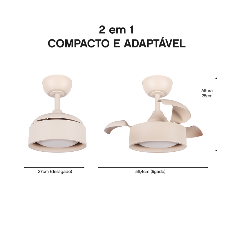 Ventilador de Teto Aliseu Tulipa Areia