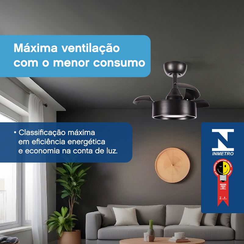Ventilador de Teto Aliseu Tulipa Preto