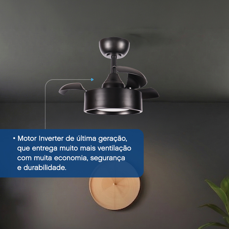 Ventilador de Teto Aliseu Tulipa Preto
