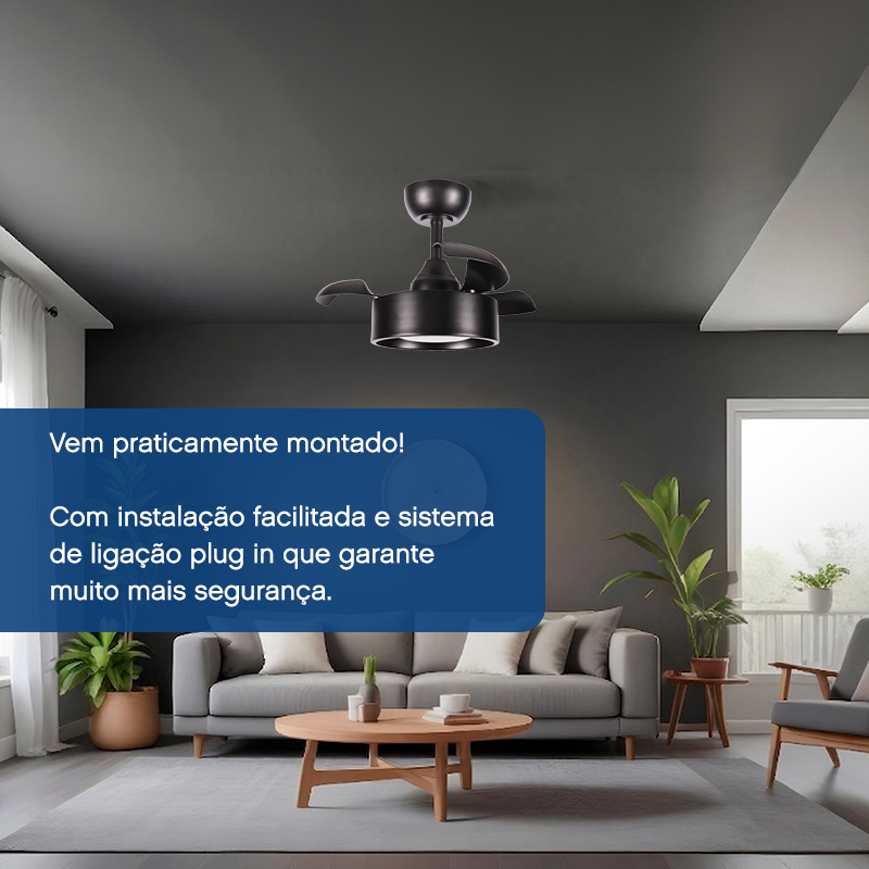 Ventilador de Teto Aliseu Tulipa Preto